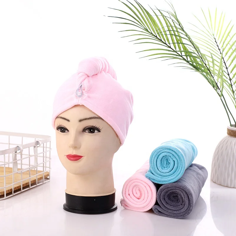 Wholesale custom high quality plush microfiber hair wrap turban towel hair drying towel microfibre hair towel