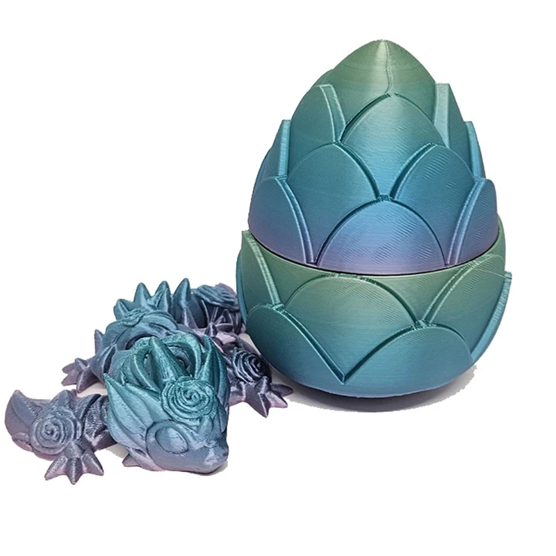 3d Printed Rose Dragon Egg Articulated Crystal Rose Dragon 3d printing Surprise Gift Chinese Dragon 3D Printer Filament Printing