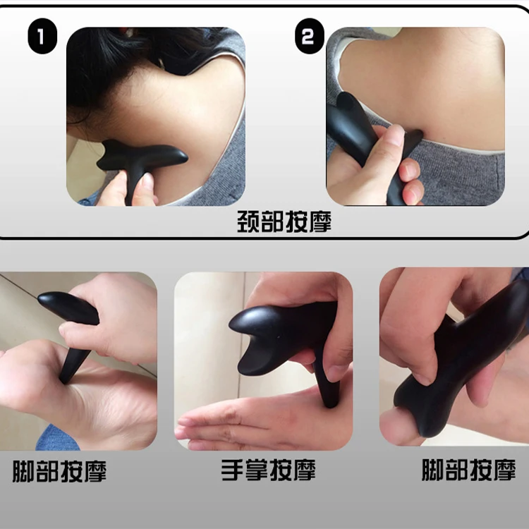 bian stone foot massager obsidian gua sha stone Massage Tools Black GuaSha scraper Massage Stick acupressure tool stone bian