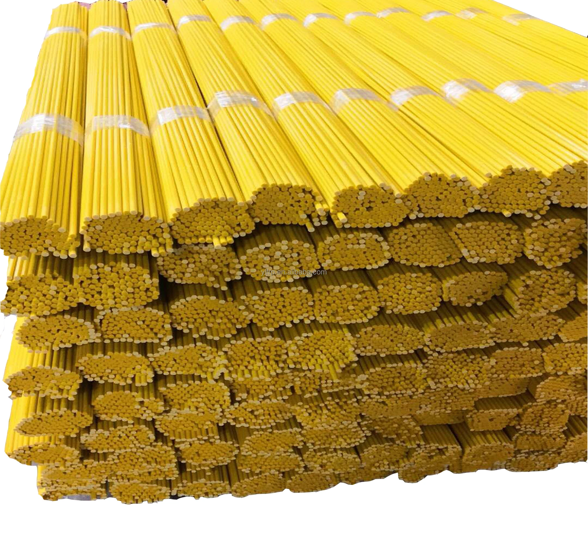 Yellow color Flexible Fiberglass Agriculture Tomato Plant Support Stake Fiberglass FRP Poles for plantation farm Fence post