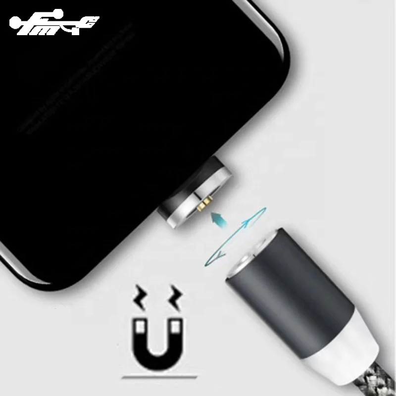 2019 Wholesale 3 In 1 USB Cable Charger 2.4A Magnetic Nylon Braided USB Charging Cable For iPhone For Android