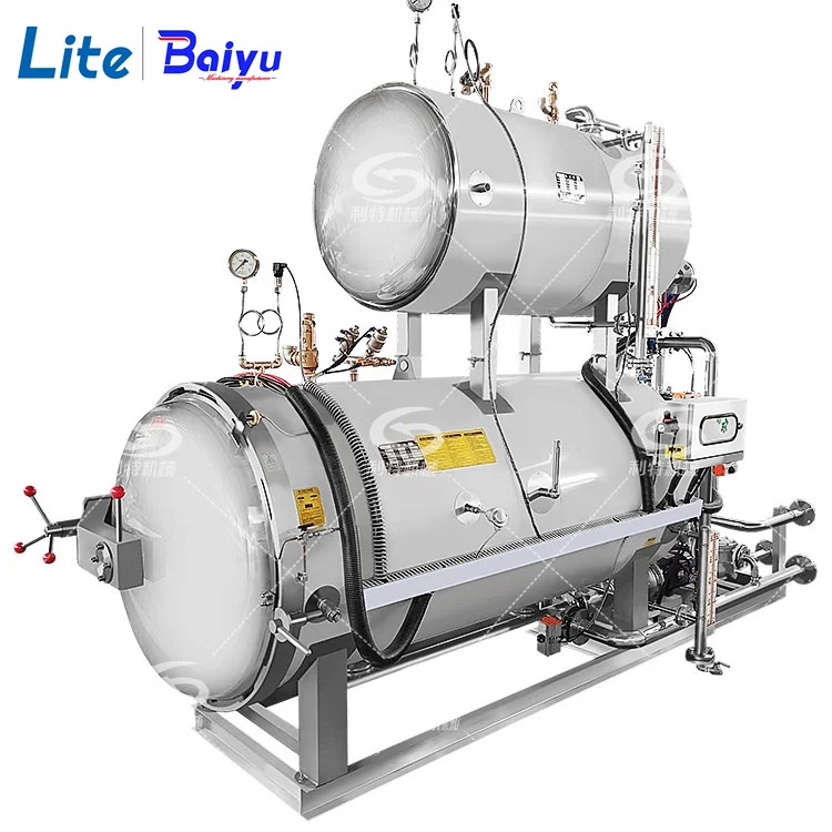 Steam Heating Retort Horizontal Autoclave Steam Sterilizer Retort Pouch Sterilizer