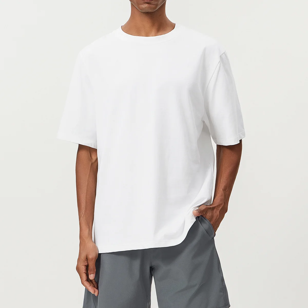 Workout clothing custom high quality sports gym running top round neck fitness short sleeve t shirt for men