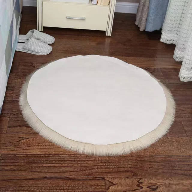 Wholesale Warmly  Custom Size plush Carpets Round Fur Rugs Soft  Floor Shaggy hallway rug and carpet for home living room