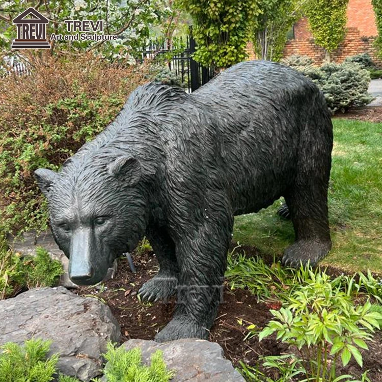 Outdoor Sculpture Animale Metal Realistic Animal Statue Bronze Bear Sculpture