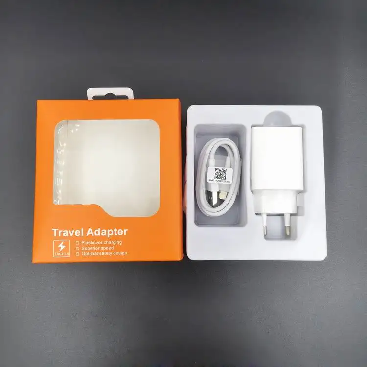 Быстрое зарядное устройство QC3.0, адаптер питания с кабелем типа c для xiaomi, oneplus