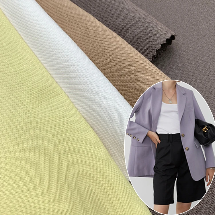 Factory custom woven twill garment material fashion polyester rayon spandex blended stretch fabric for suits