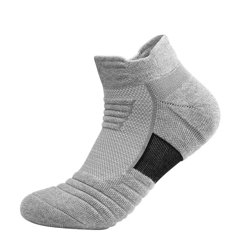 Customize Wholesale Summer Logo Brand Athletic Cushioned Solid Color Low Cut Cotton Men White Ankle Socks, Moisture Wick Socks
