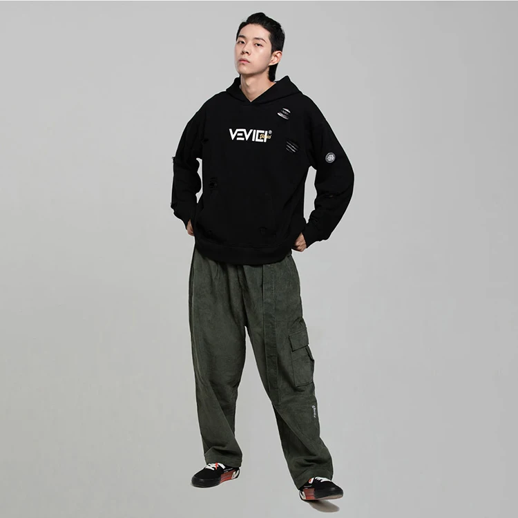 GRKC in stock custom vintage softshell solid color men trousers urban women casual corduroy straight baggy work pants