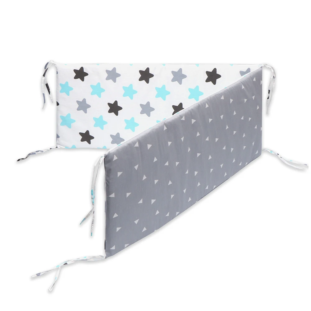 
Cotton Breathable Crib Bumper Pads Washable Padded Crib Liner Set for Baby Boys Girls Safe Bumper Guards Crib Rail Padding 