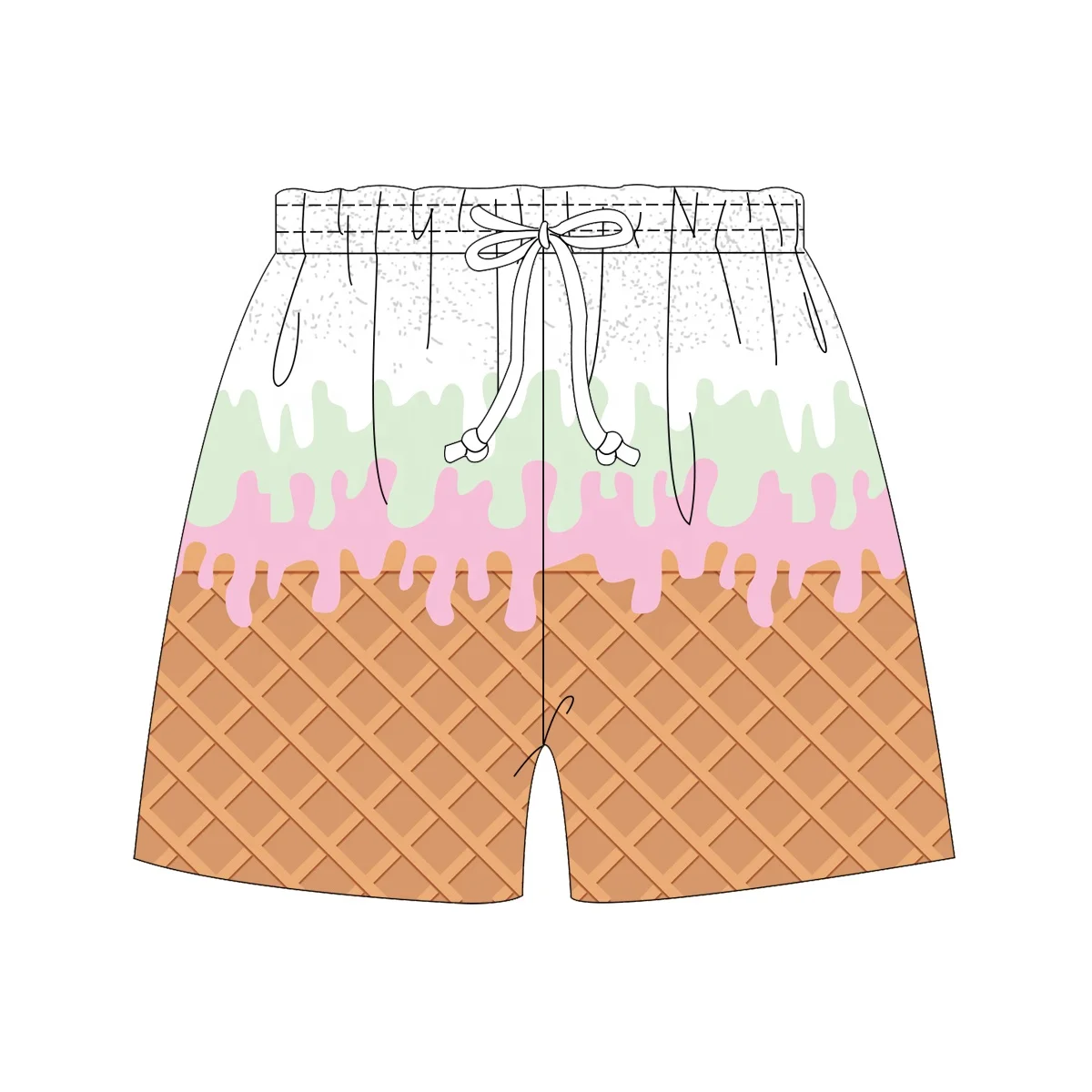 Toddler boys Summer Ice Cream Swim Trunks Children Boy Swimsuit Kids Beach Wear Custom Print Swim Shorts