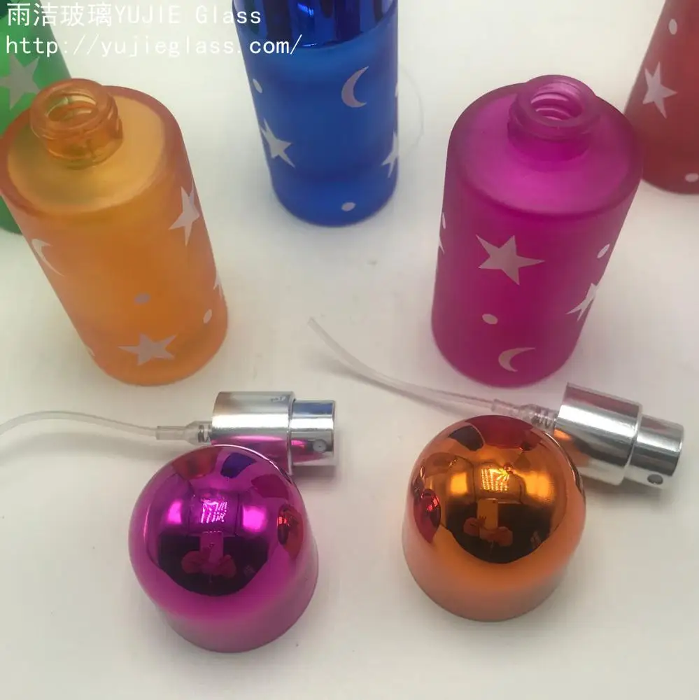 YJ-00198 Grind Arenaceous Printing Stars And Moons 20ml Empty Glass Perfume Bottle Luxury