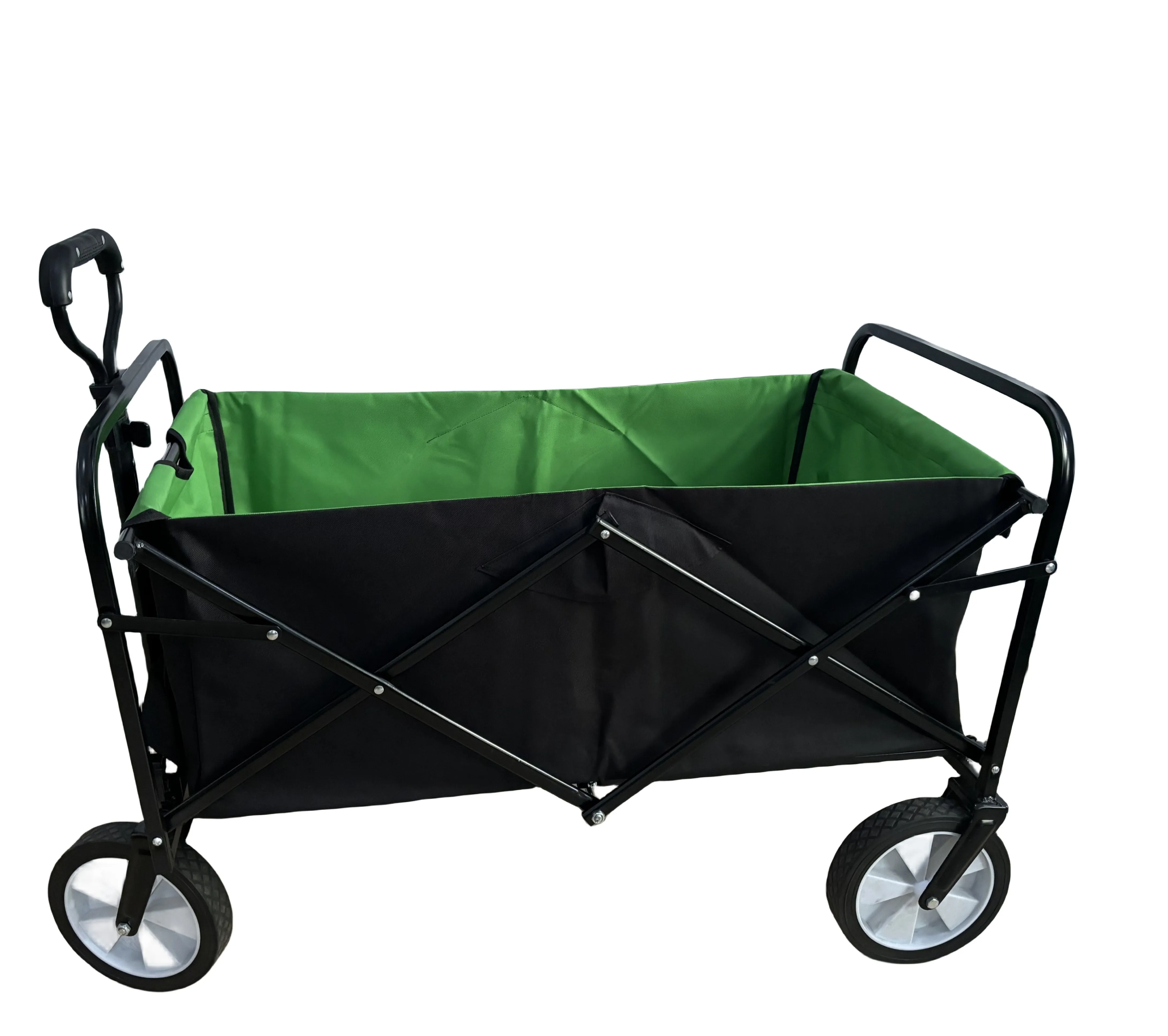 Collapsible Foldable Wagon Heavy Duty Folding Utility Garden Cart with Big All-Terrain Beach Wheels & Drink Holders