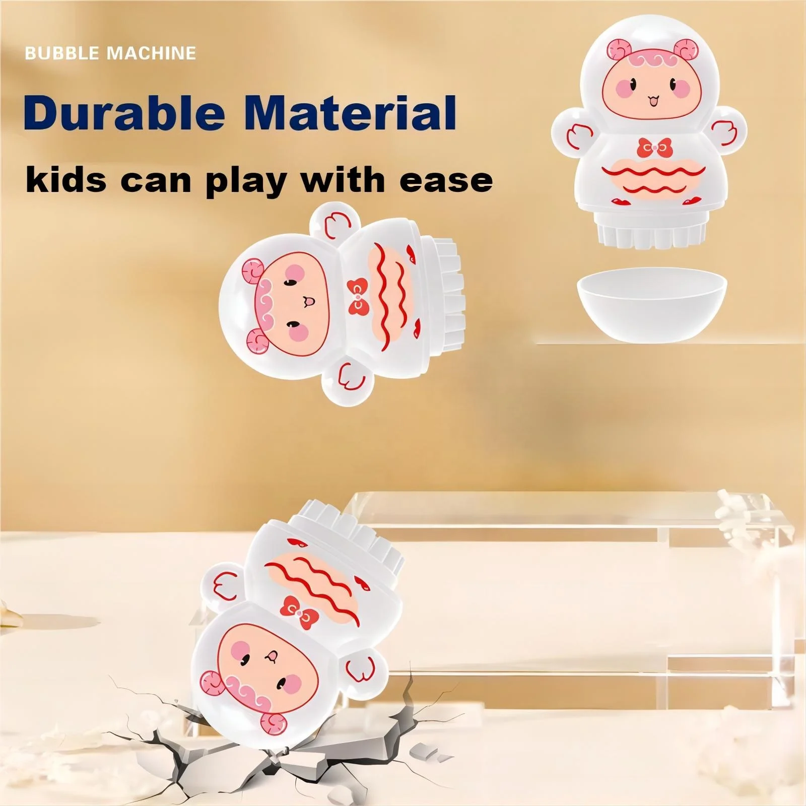Factory Supply Tumbler Bubble Toy Wholesale Electric Bubble Gun Cartoon Style Kids Bubble Machine