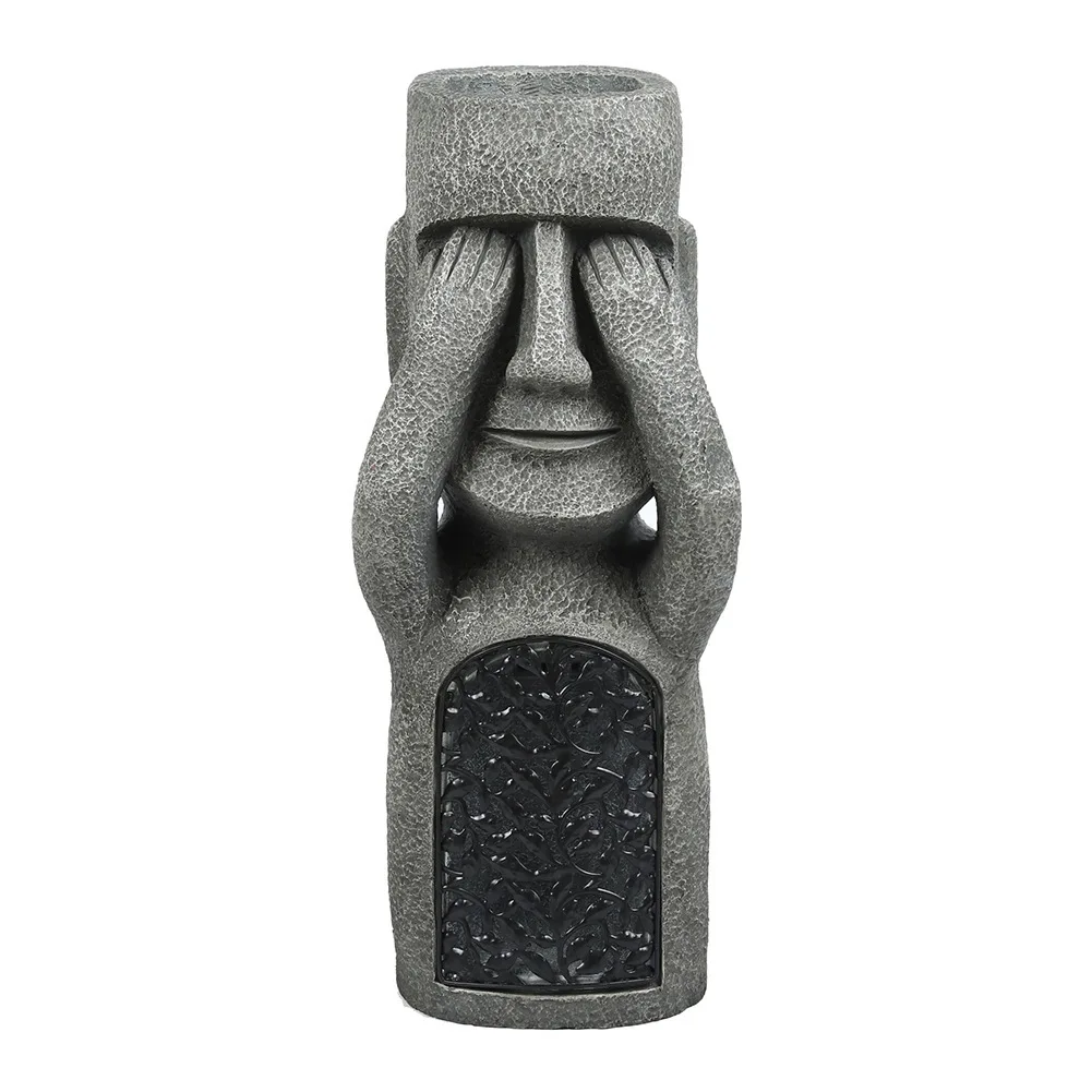 Resin Easter island  hear no evil see no evil speak no evil garden statue for yard decorations