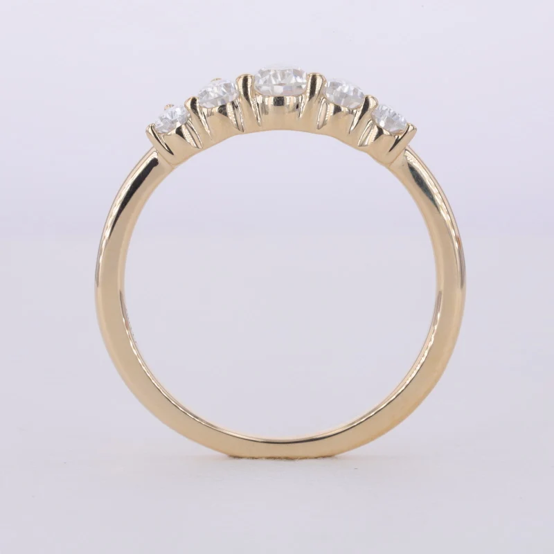 Five Stone Pear Shape Crown DEF VS Loose Lab Diamond Wedding Ring 14k Gold Engagement Ring for Women