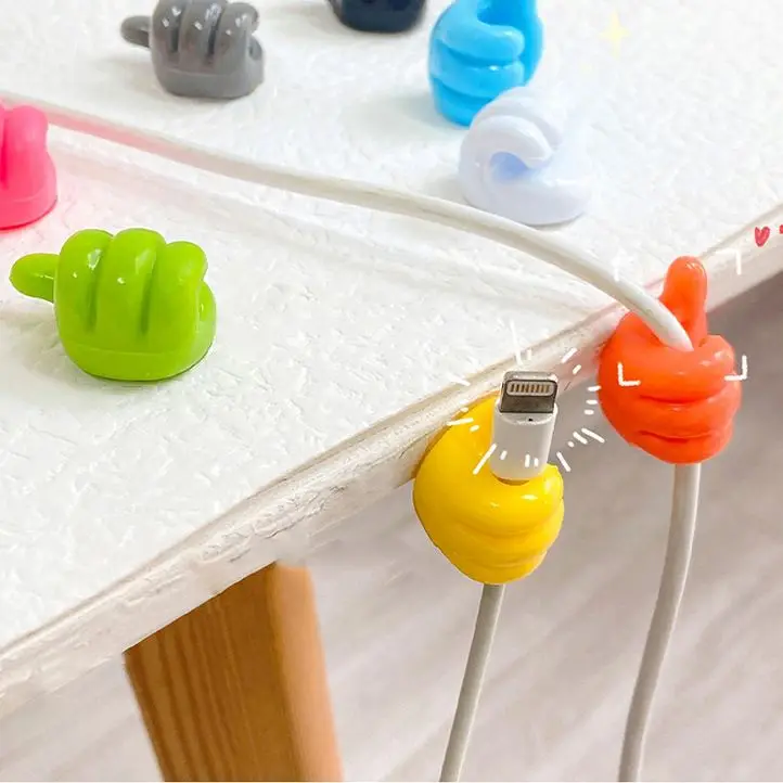 HSFT Creative Thumb Cute Desk Plastic Cable Storage Holders