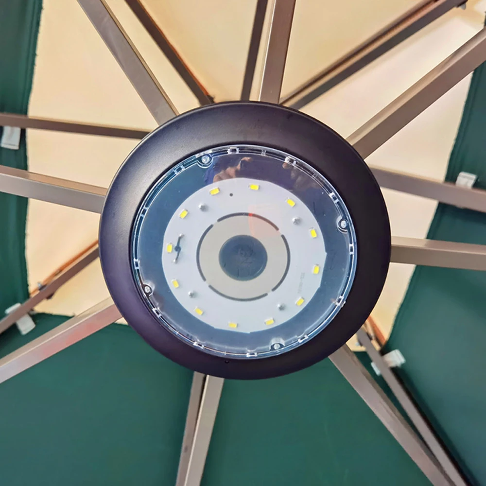 FEAMONT Roman Umbrella with LED Lighting Manual Control for Outdoor Furniture Night Lighting Holiday Decorations for Adults