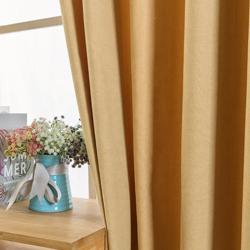  100% полиэстер Cortinas Por Mayoreo занавеска ткань затемненная гостиная спальня Простые занавески сплошной цвет Les