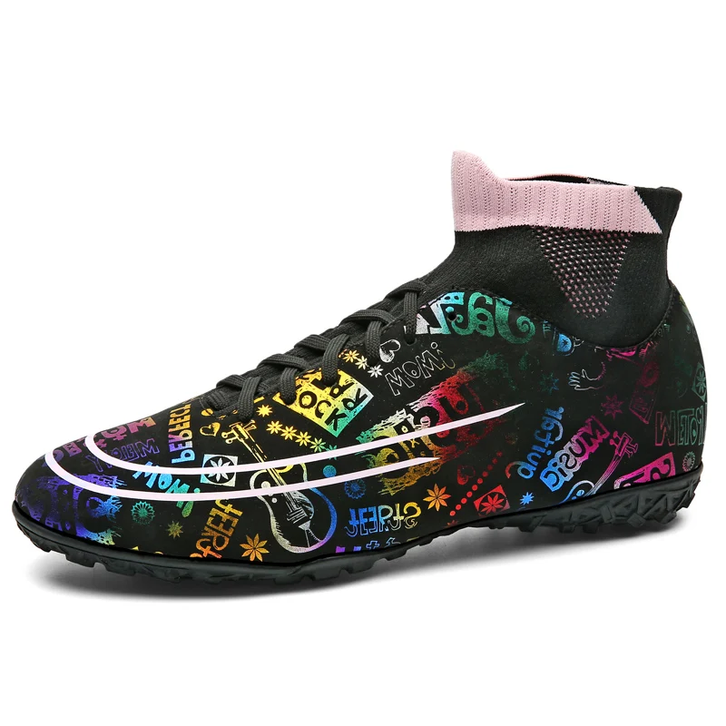 Ultralight High Ankle Soccer Shoes Men Training Sneakers Turf Football Boots Kids AG/TF Soccer Cleats Sports Shoes