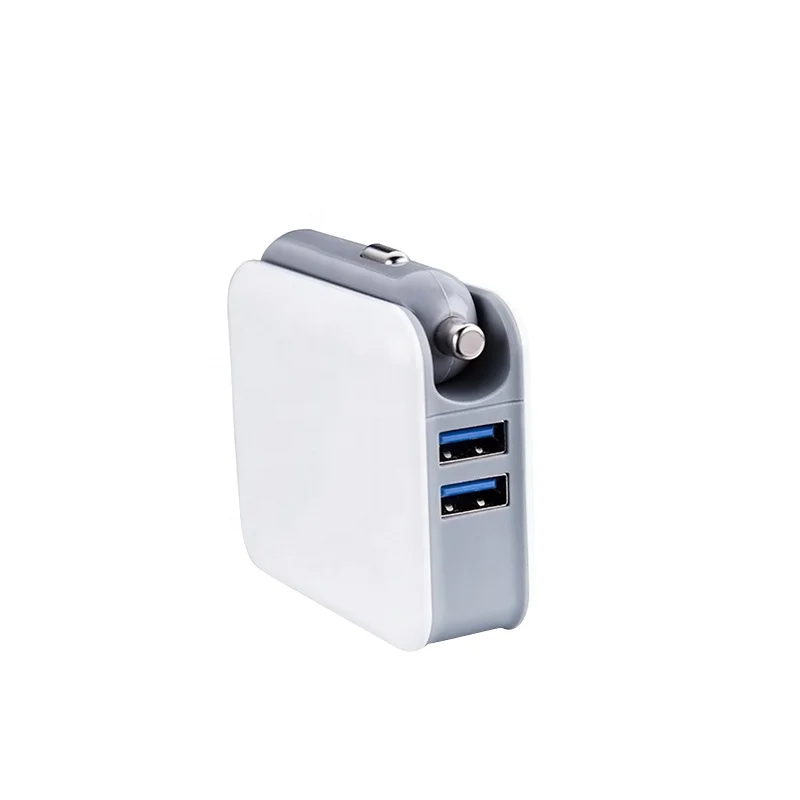 
Square 5V 2.1A 2 In 1 2 Ports Dual USB Car Wall Charger For Mobile Phone And Tablet 