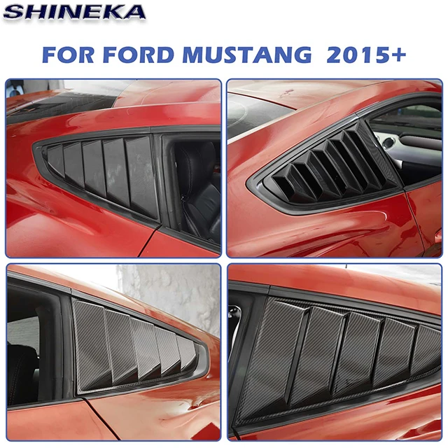 Car Exterior Accessories Fashion Rear Window Louvers Vent Blinds for Ford Mustang 2015+