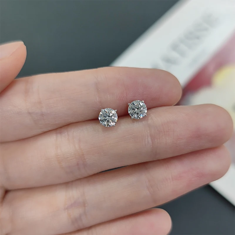 Abiding IGI Certificate CVD HPHT 0.3ct 0.5ct 1ct 2ct DEF VS Lab Created Diamond 9K 10K 14K 18K Solid Gold Earrings Stud Earrings