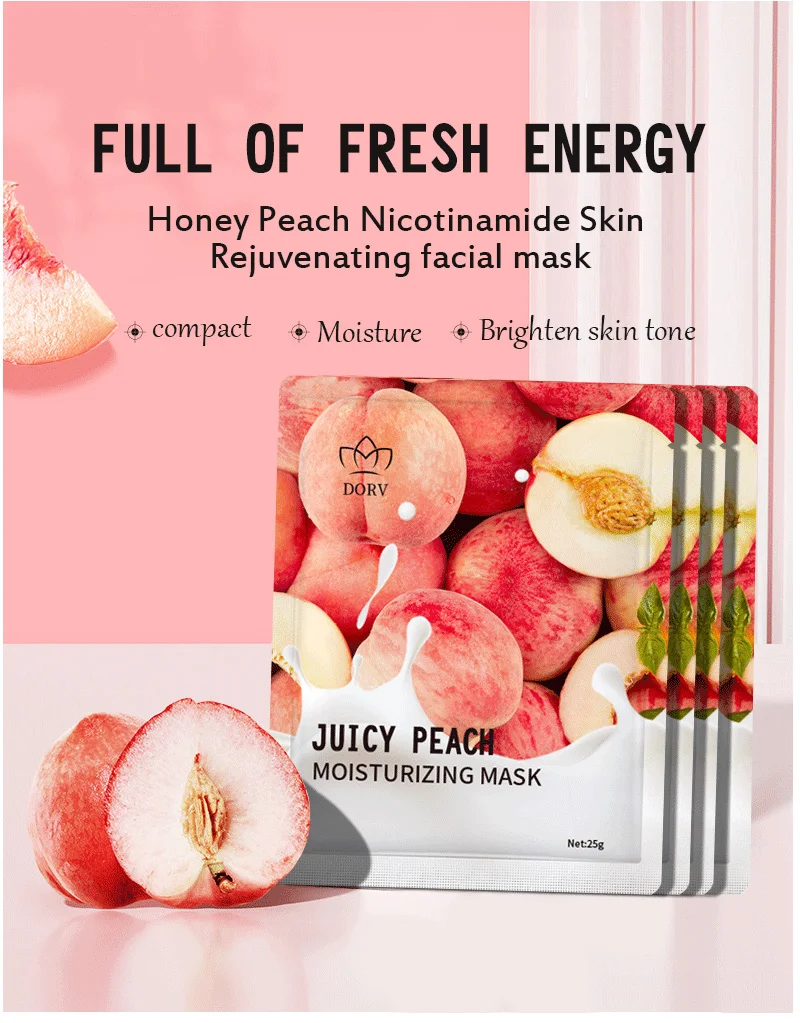 Korean Beauty Products Moisturizing Fruit Face Maskss Wholesale Vitamin C Natural Whitening Face Sheet Masks