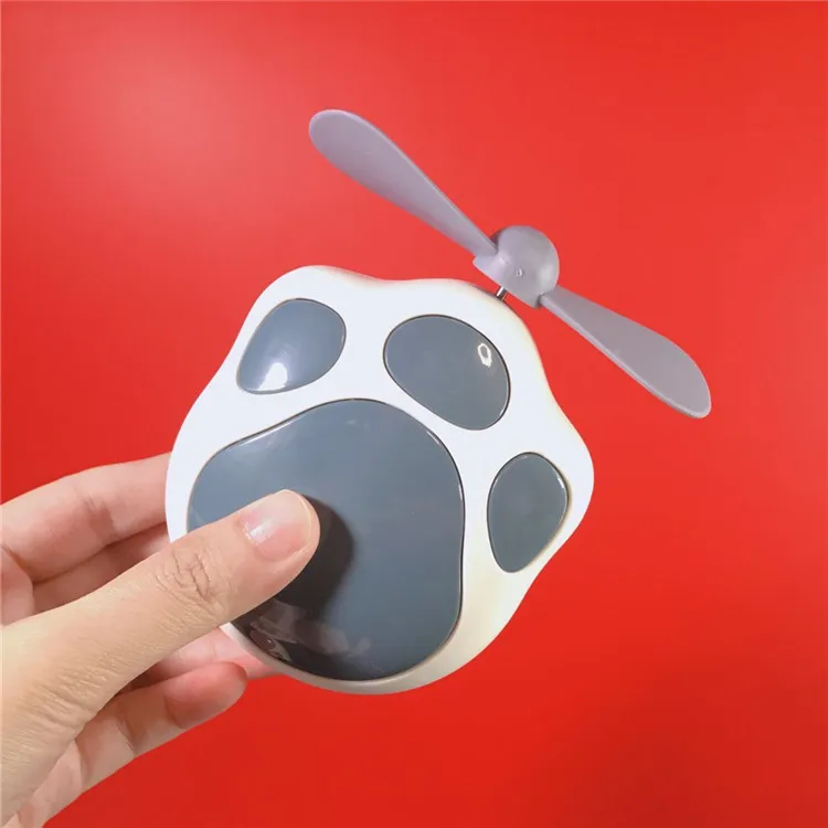2021 cute cartoon cat footprint mini portable usb fans with lanyard portable mini pocket dormitory fashion gifts fan