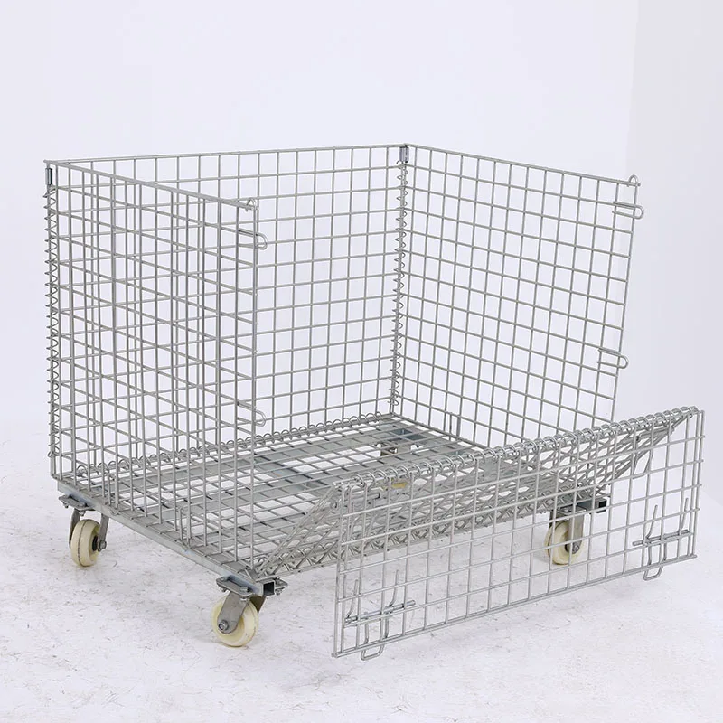 Safe and Reliable stackable logistic table trolley mesh logistics storage cage