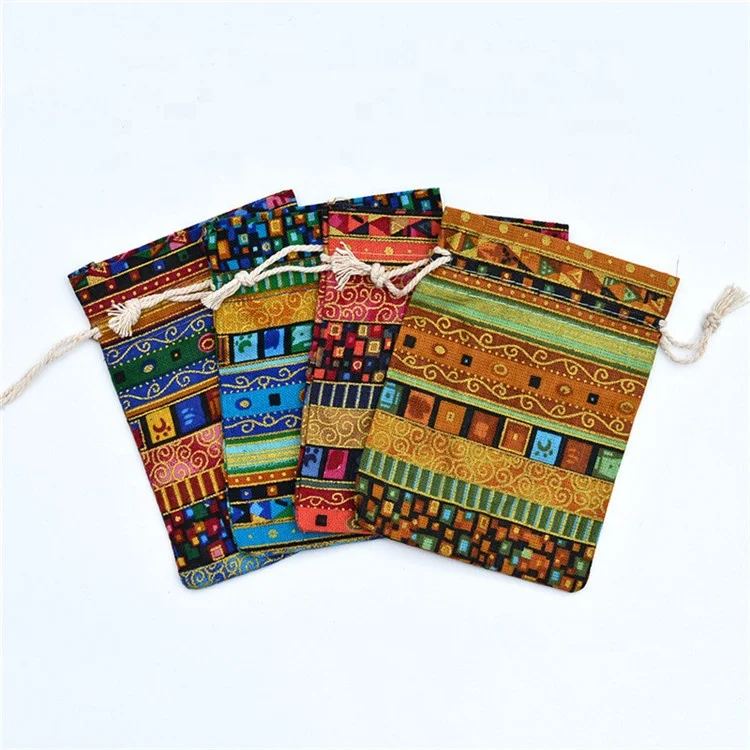 
Jewelry Packaging 10x14cm Chinese Style Pouches Gift Jewelry Drawstring Bag Cotton Packaging Bags 