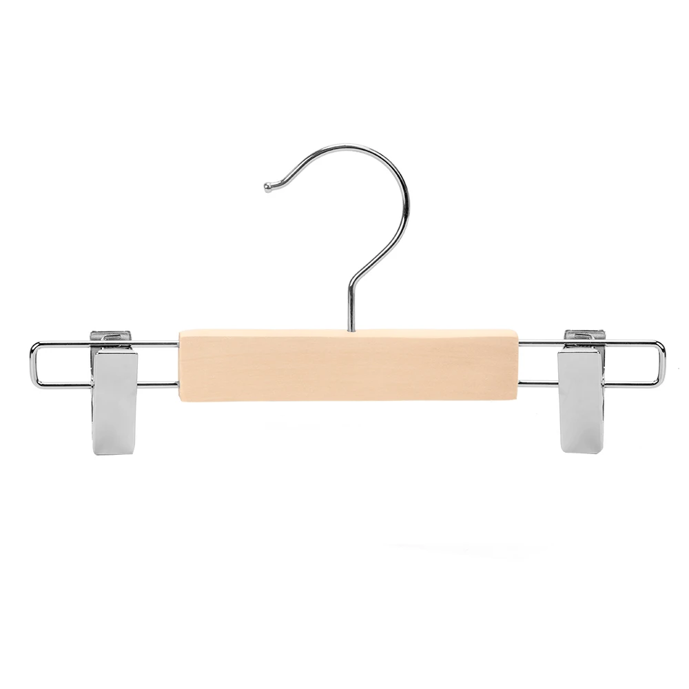 Solid Wood Jeans Skirt Pant Hanger with Swivel Hook Trouser Hangers for Jeans Slacks Underwear Wooden Hangers with Clips