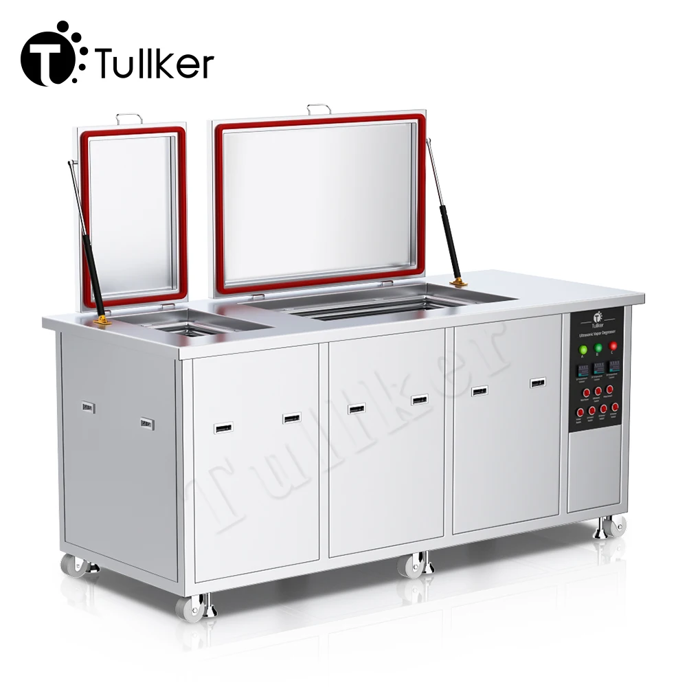 Tullker Three Tank Vapor Degreaser Degreasing Isopropanol IPA Acetone Cyclohexane Solvent Chiller Condensing Ultrasonic Cleaner