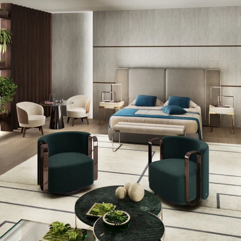 Exeon High End Nordic Fabric Occasional Single Sofa Chair Modern Luxury Leather Soft Chair Sofa