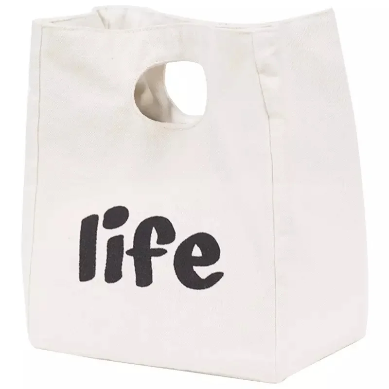 Japanese collapsible cooler picnic canvas lunch tote bag women insulated lunch bag