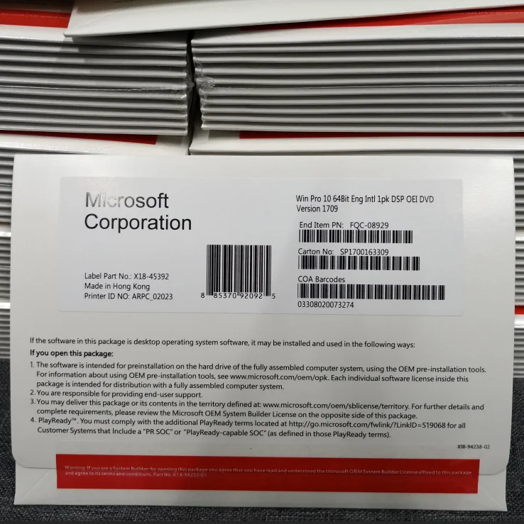 
Multi-Language Original Windows 10 Pro Activation Key Code Win 10 Professional Operating System computer Software 