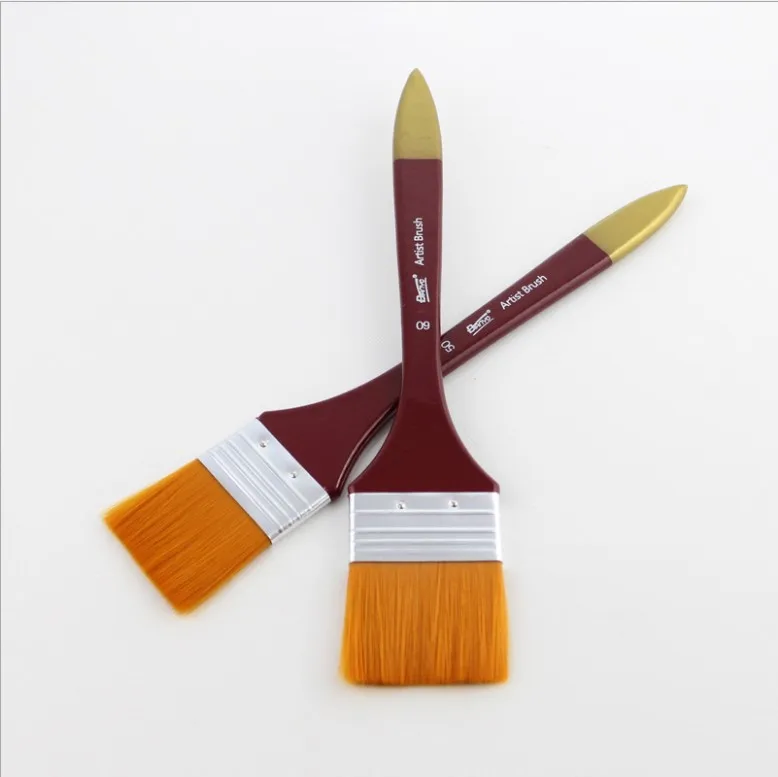 Hot sale paint brush set high quality nylon flat brush professional oil painting brush