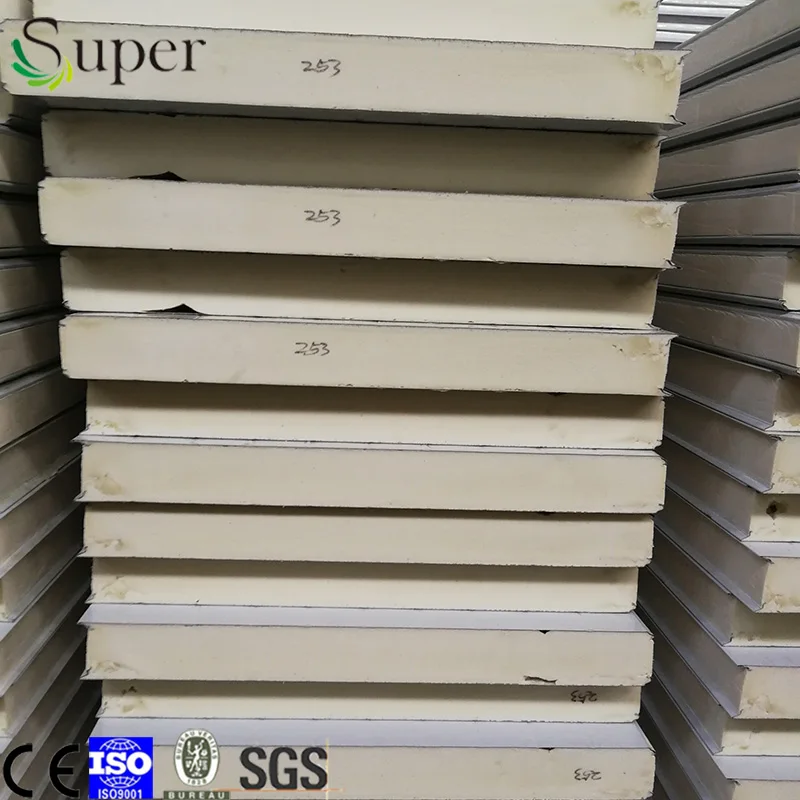 
Insulated Interior Cold Room Polyurethane Foam PU Sandwich Wall Panel 