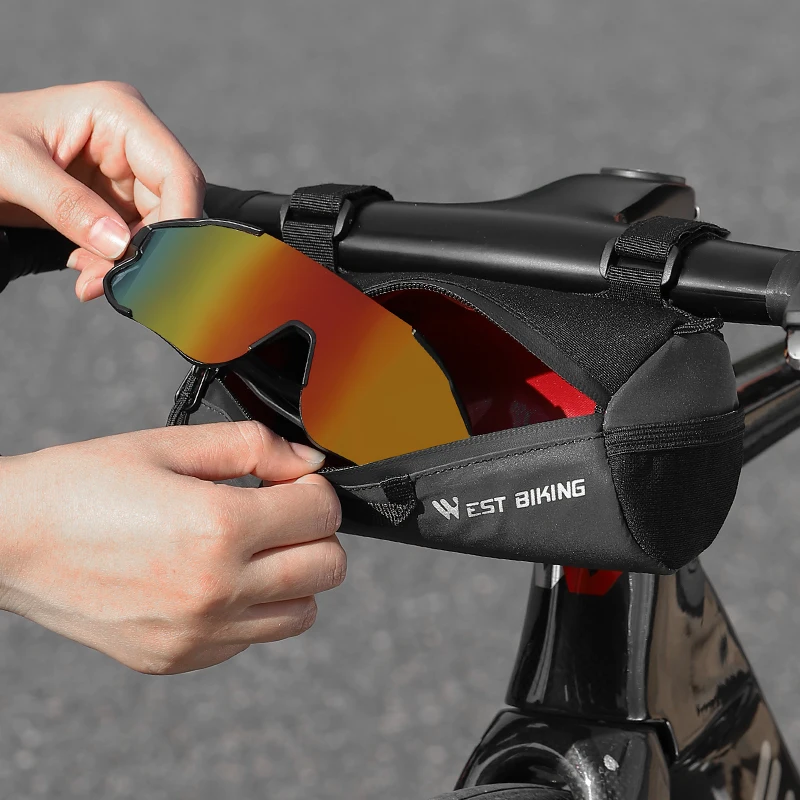 WEST BIKING New Handlebar Release And Easy To Install Cycling Bag For Mountain Road Bike Mtb Bike Rack Tube Bag