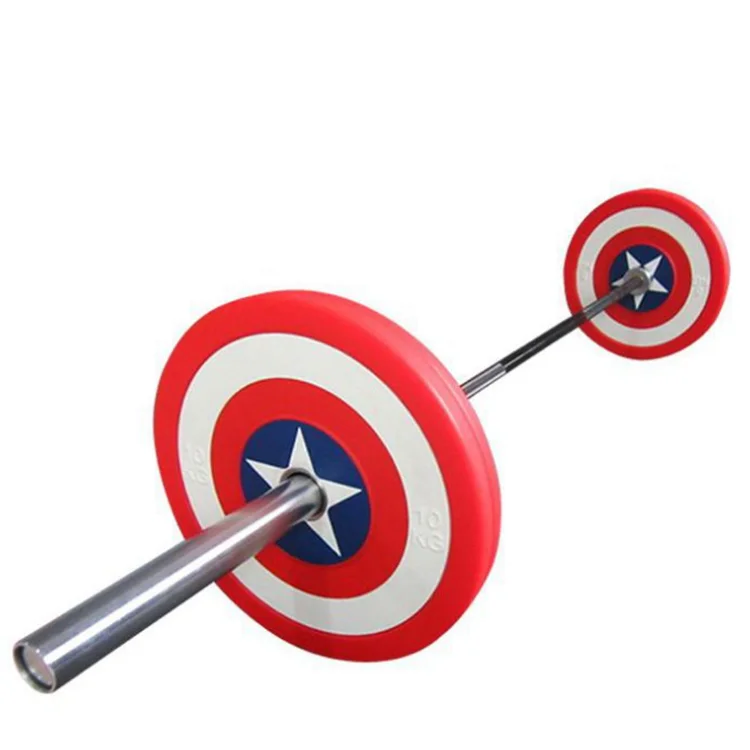 American Captain Barbell Cast Iron Standard urethane Weight Plates Pounds Weight Lifting