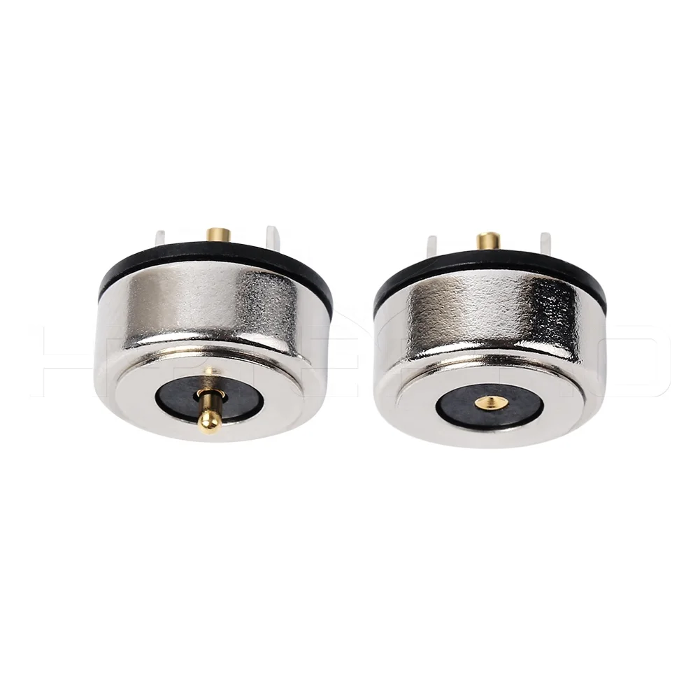 Strong breakaway magnets connection 2 pogo pin magnetic battery power connectors