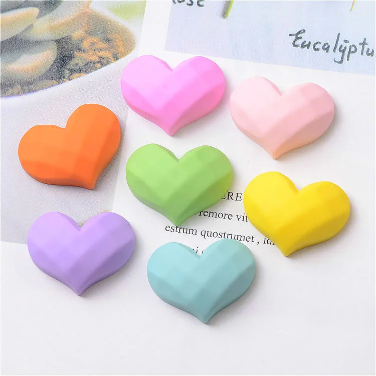 Mini Cartoon  Love Heart Shape  Cream Phone Case Accessories Handmade Diy Material  100 Pcs In One Bag Resin Charms Flatback