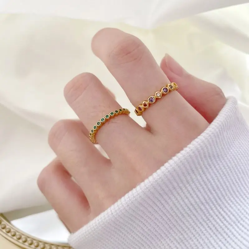 Solid 18K Gold Filled Industrial Style 925 Sterling Silver Flat Open Ring solid sterling silver irregular ring