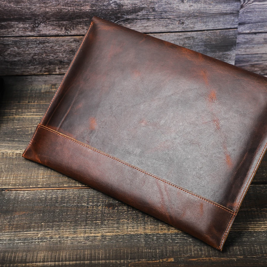 Винтажная кожаная сумка Crazy Horse для ноутбука Macbook Pro 16 дюймов Air m2 m1