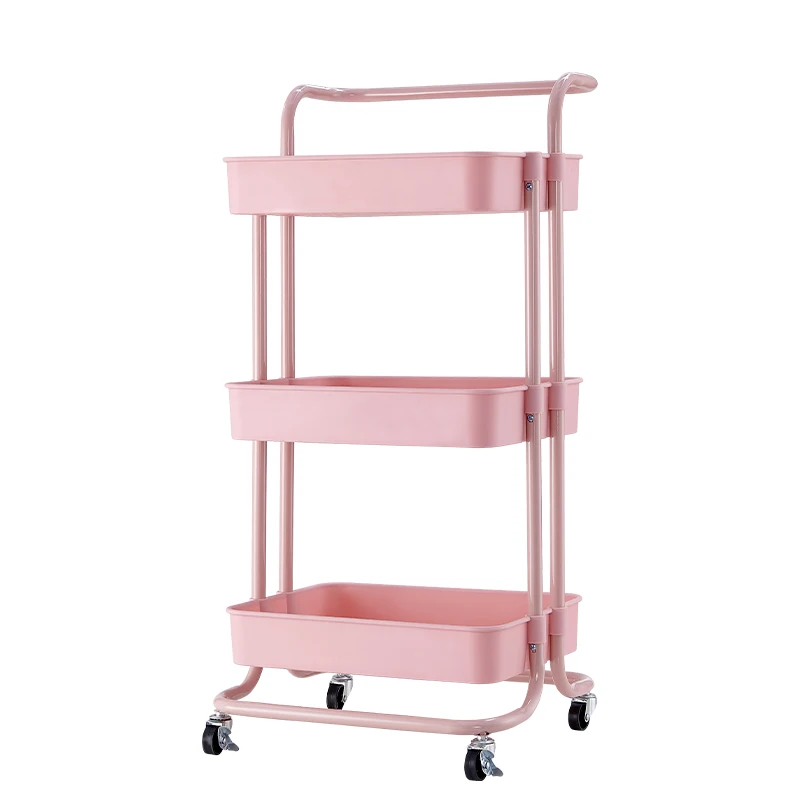 Dining Furniture Kitchen Rack Trolley Cart with Wheels Rolling Shelves Medical Salon Kitchen Islands & Carts Furniture Carts