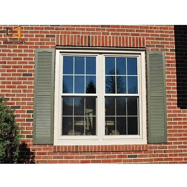 American style heat insulation double vinyl hung window with sash design