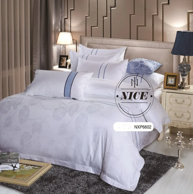 Bamboo cotton BLENDED plain dyed king size hotel bedding linen