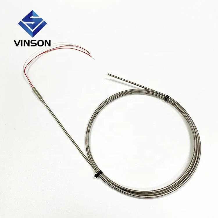 Mineral Insulated 3 wire RTD Pt100 temperature sensor dia 3mm PT1000 sensor SS316 material with PTFE lead wire
