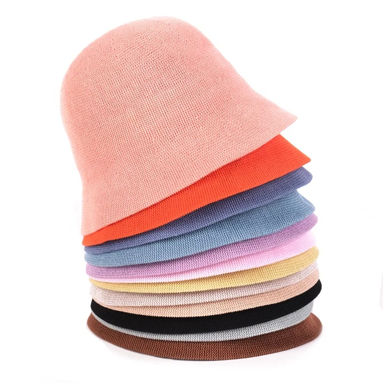 Вязаные Нейлоновые цветные однотонные Пляжные Вязаные крючком женские брендовые Панамы для взрослых