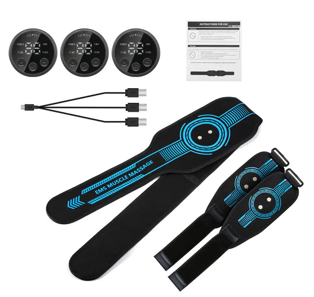 Exercise And Therapy Device Electronic Digital EMS TENS Units Belt And Arm Stimulator Massage Pads